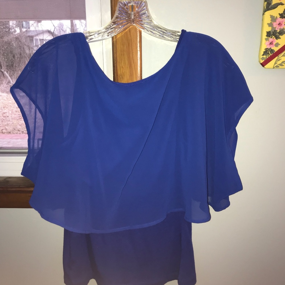 Blue top with blue under shirt